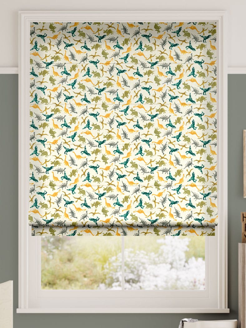 Dinosaurs Green Roman Blind thumbnail image