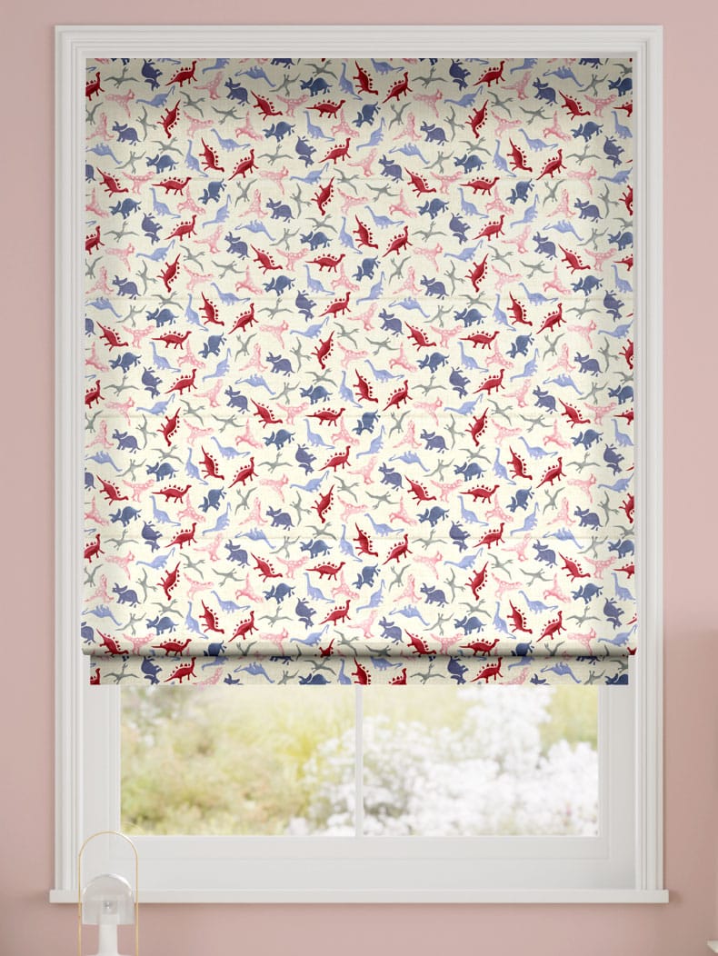 Dinosaurs Pink Roman Blind thumbnail image