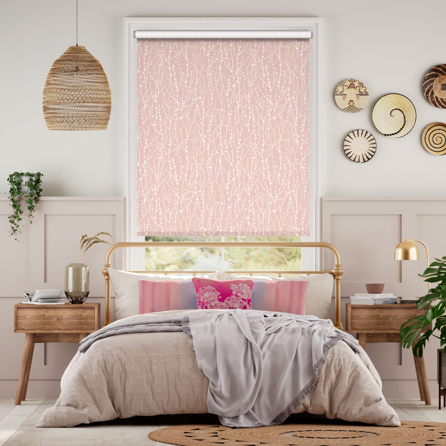 Dockleaf Blush Roller Blind