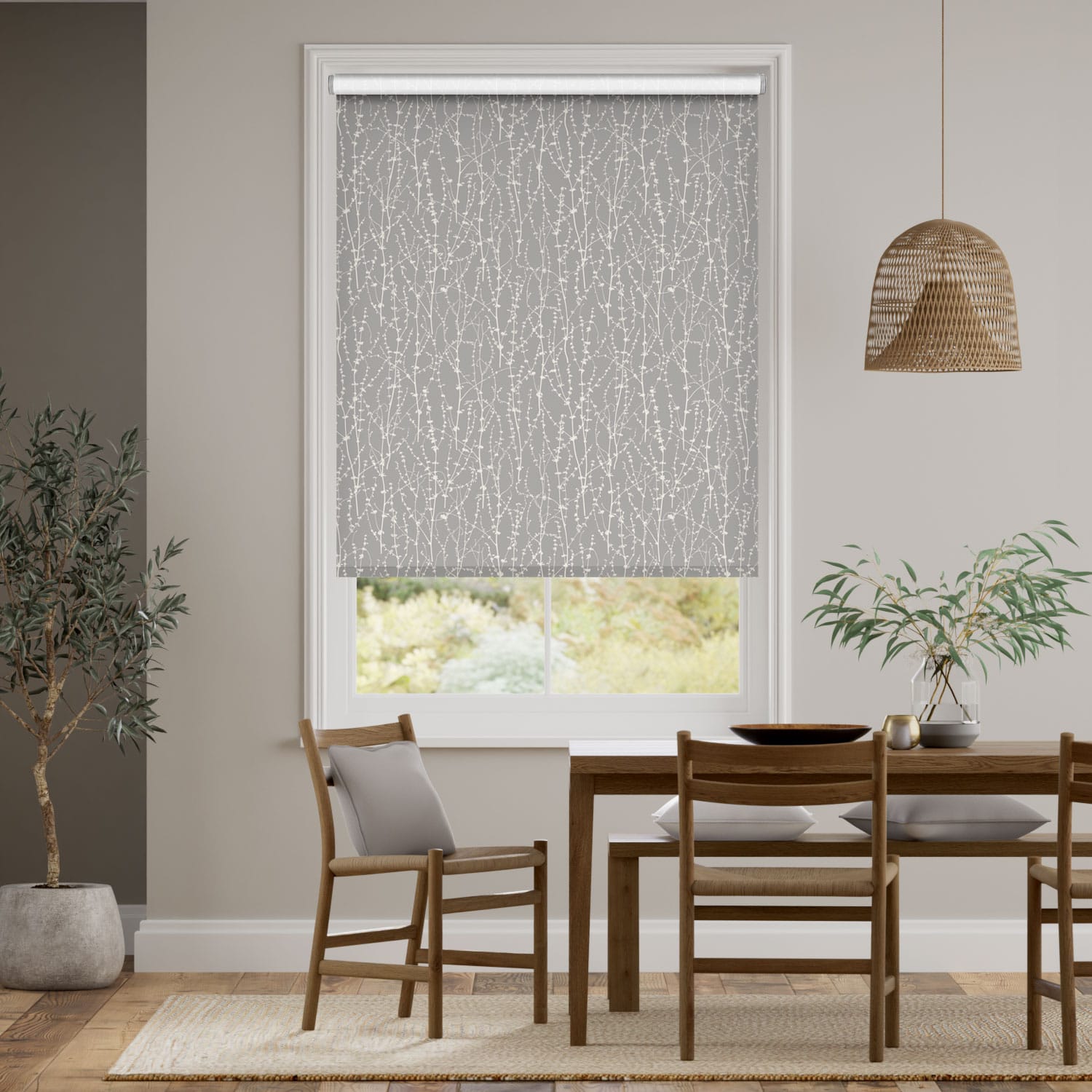 Dockleaf Dove Grey Roller Blind