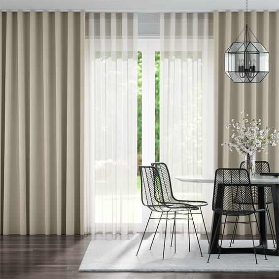 Double S-Fold Arcadia Abalone & Natural Curtains