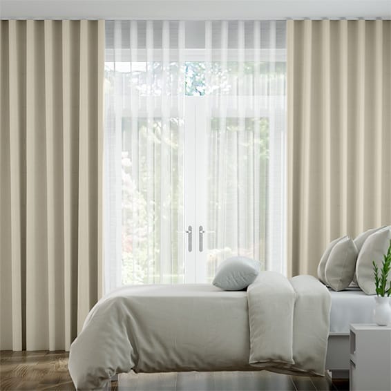 Double S-Fold Arcadia Cream & Cloud Curtains