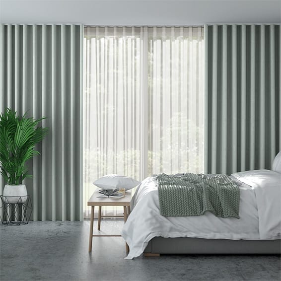 Double S-Fold Gideon Aegean & Pearl Curtains