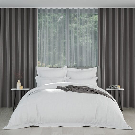 Double S-Fold Jardin Anchor & Nimbus Grey Curtains