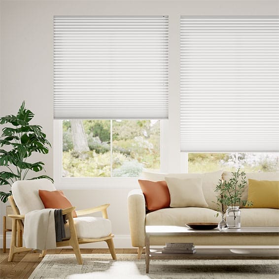 Double ThermalLight Diamond White Pleated Blind
