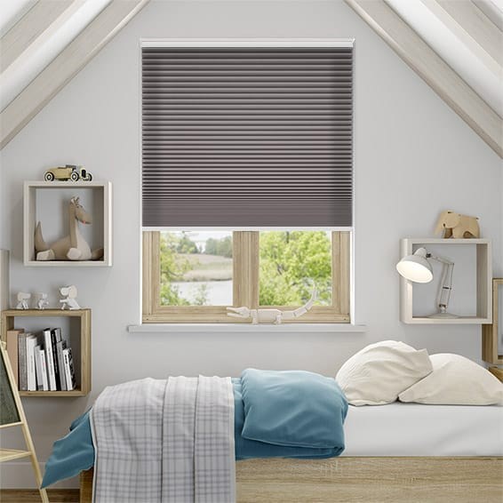 Thermal DuoShade Cordless Dark Grey Pleated Blind