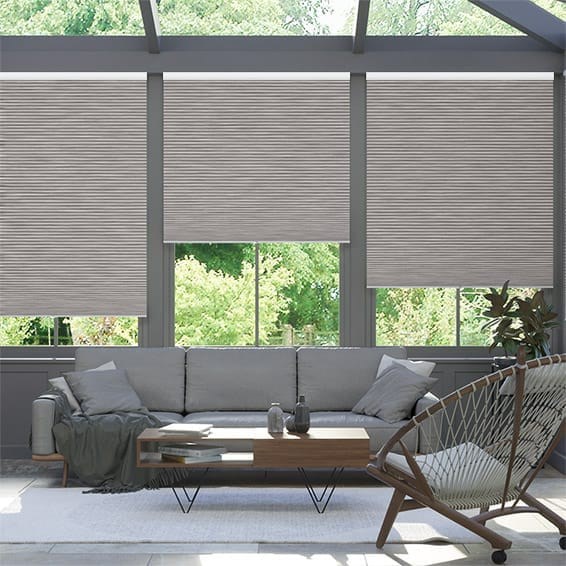 Thermal DuoShade Cordless Grain Urban Grey Pleated Blind