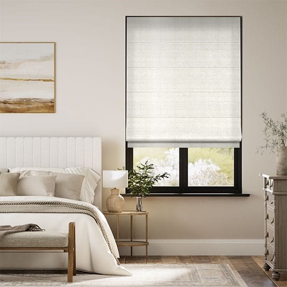 Electric Dupioni Faux Silk Oyster Roman Blind