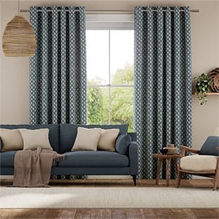 Eleanor Vintage Blue Curtains thumbnail image