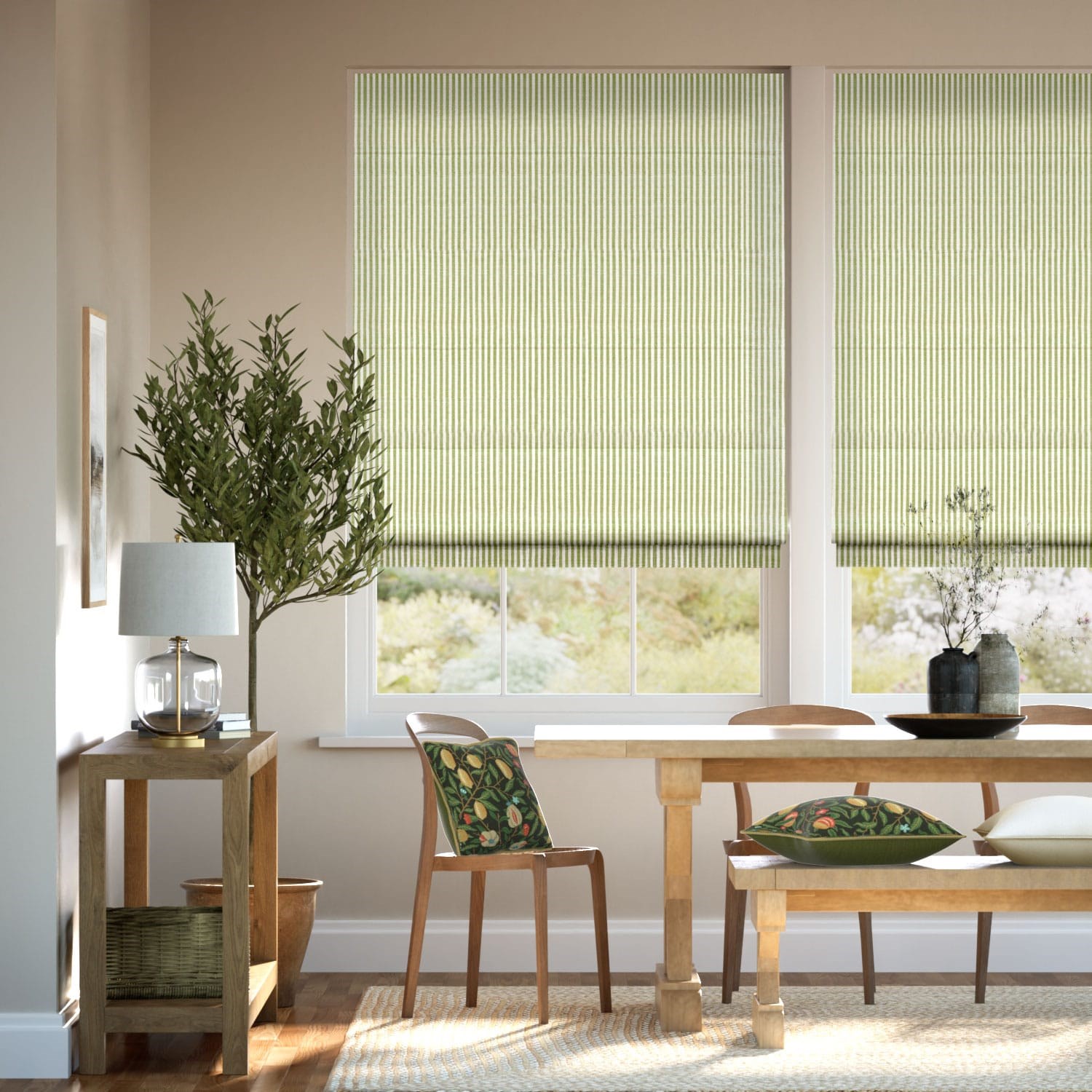 Ella Stripe Apple Roman Blind