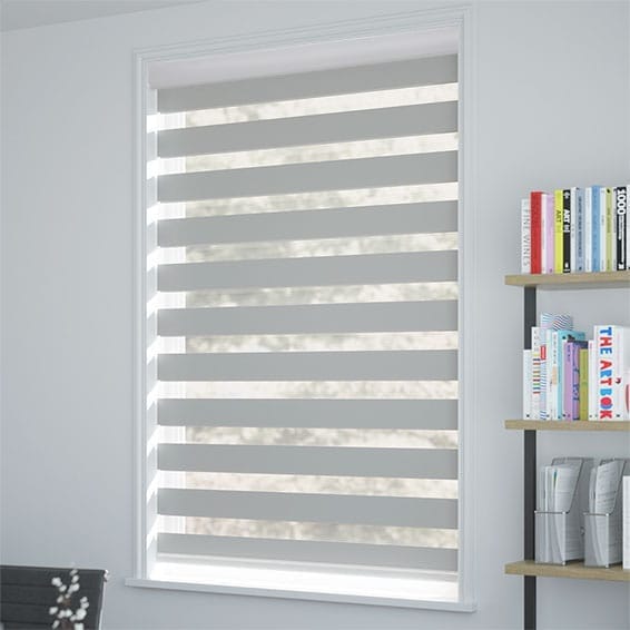 Electric Zebra Dimout Silver Enjoy Roller Blind | Blinds Online™