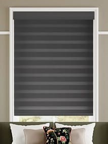 Electric Zebra Dimout Charcoal Enjoy Roller Blind thumbnail image