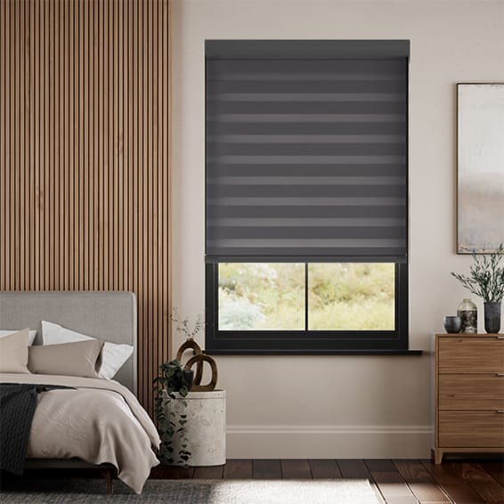 Enjoy Dimout Gunmetal Grey Zebra Roller Blind