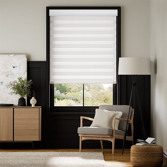 Enjoy Dimout Ice White Zebra Roller Blind