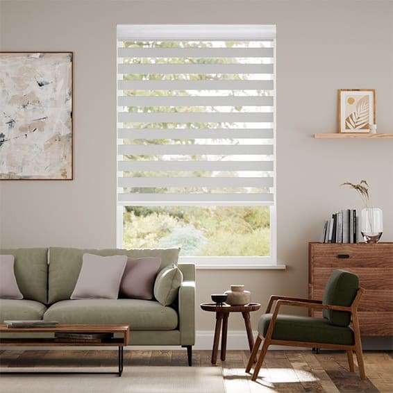 Enjoy Dimout Pale Grey  Zebra Roller Blind