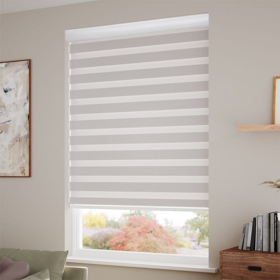 Electric Zebra Dimout Pale Grey Enjoy Roller Blind | Blinds Online™