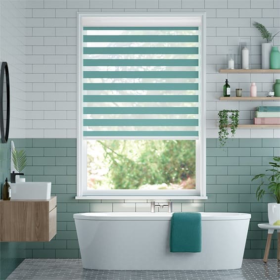 Enjoy Teal  Zebra Roller Blind