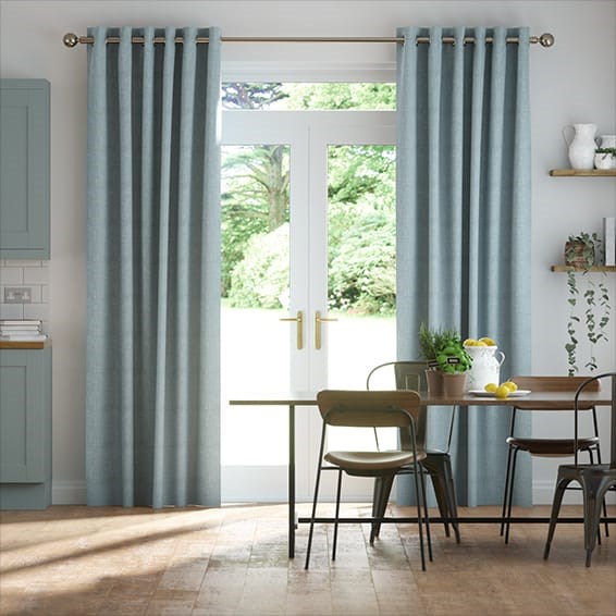 Eternity Linen Blue Mist Curtains