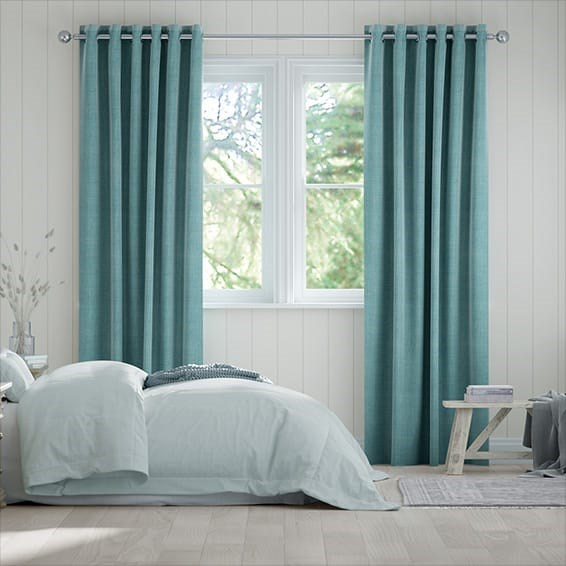 Eternity Linen Teal Curtains