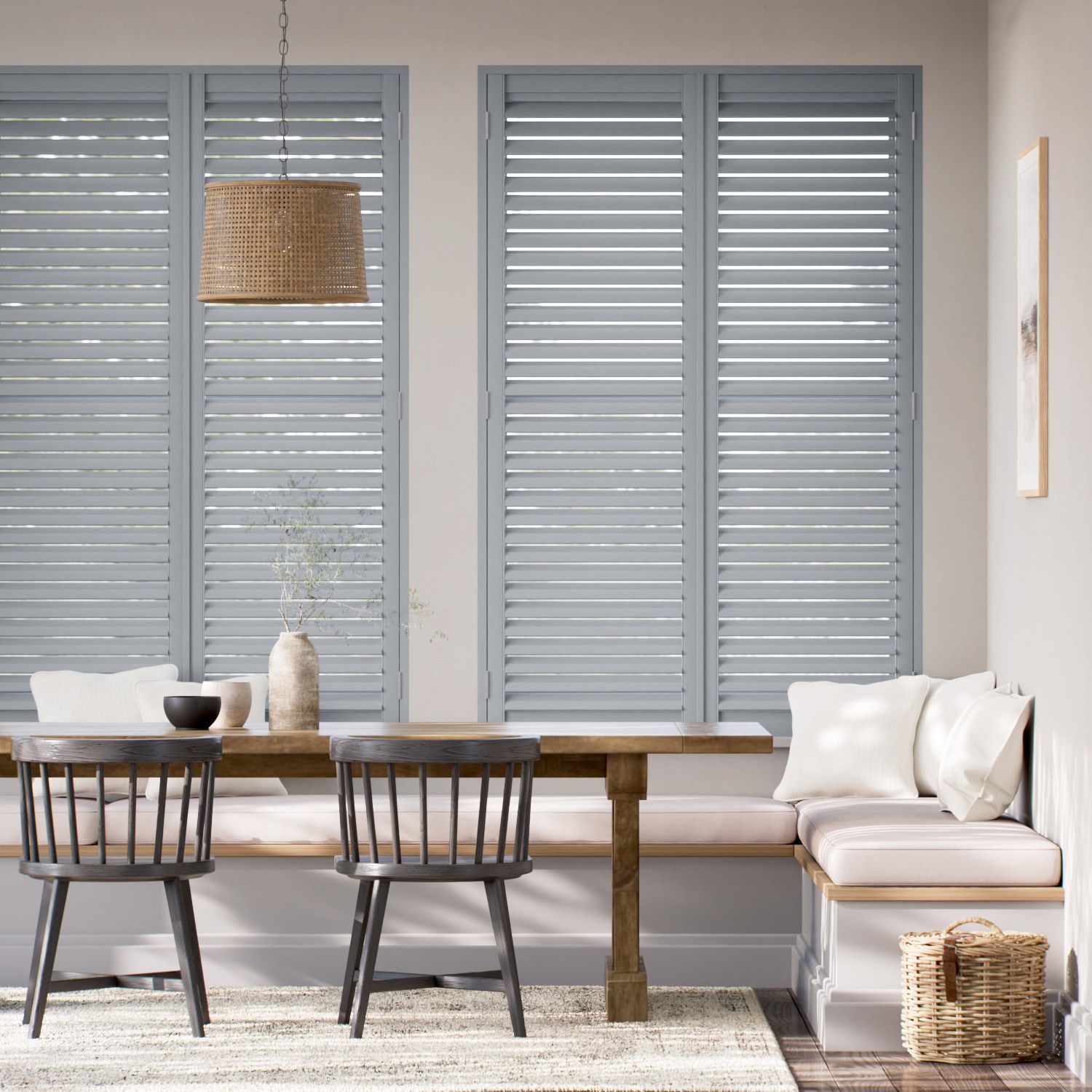 Etherea Grey Pail Shutter Plantation Shutters