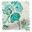 Floral Ink Linen Vintage Teal Curtains swatch image