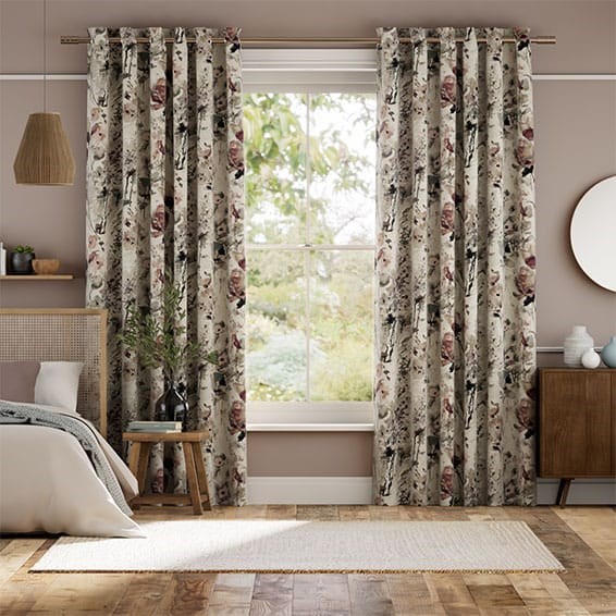 Foxglove Linen Rose Blush  Curtains