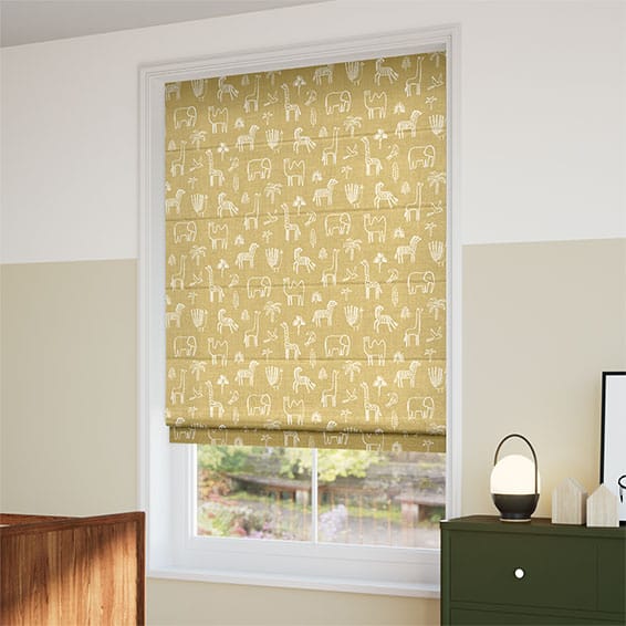 Funky Jungle Mini Straw Roman Blind | Blinds Online™