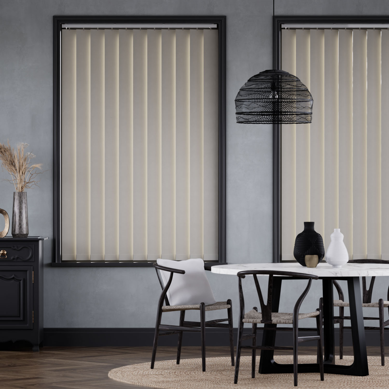 Galaxy Blockout Taupe Grey Vertical Blind