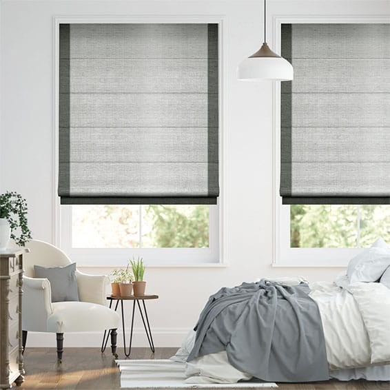 Galileo Faux Silk Silver Roman Blind