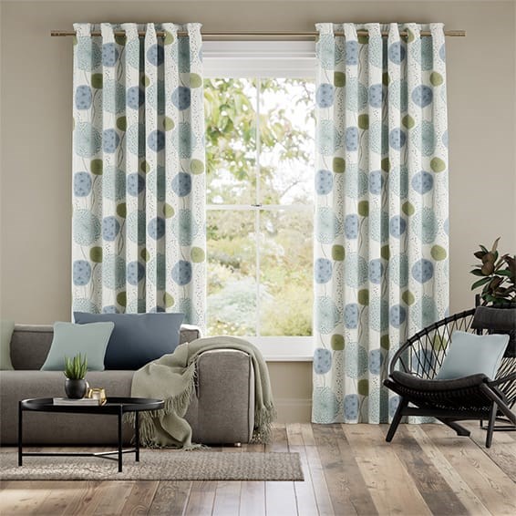 Gardenia Inky Blue Curtains