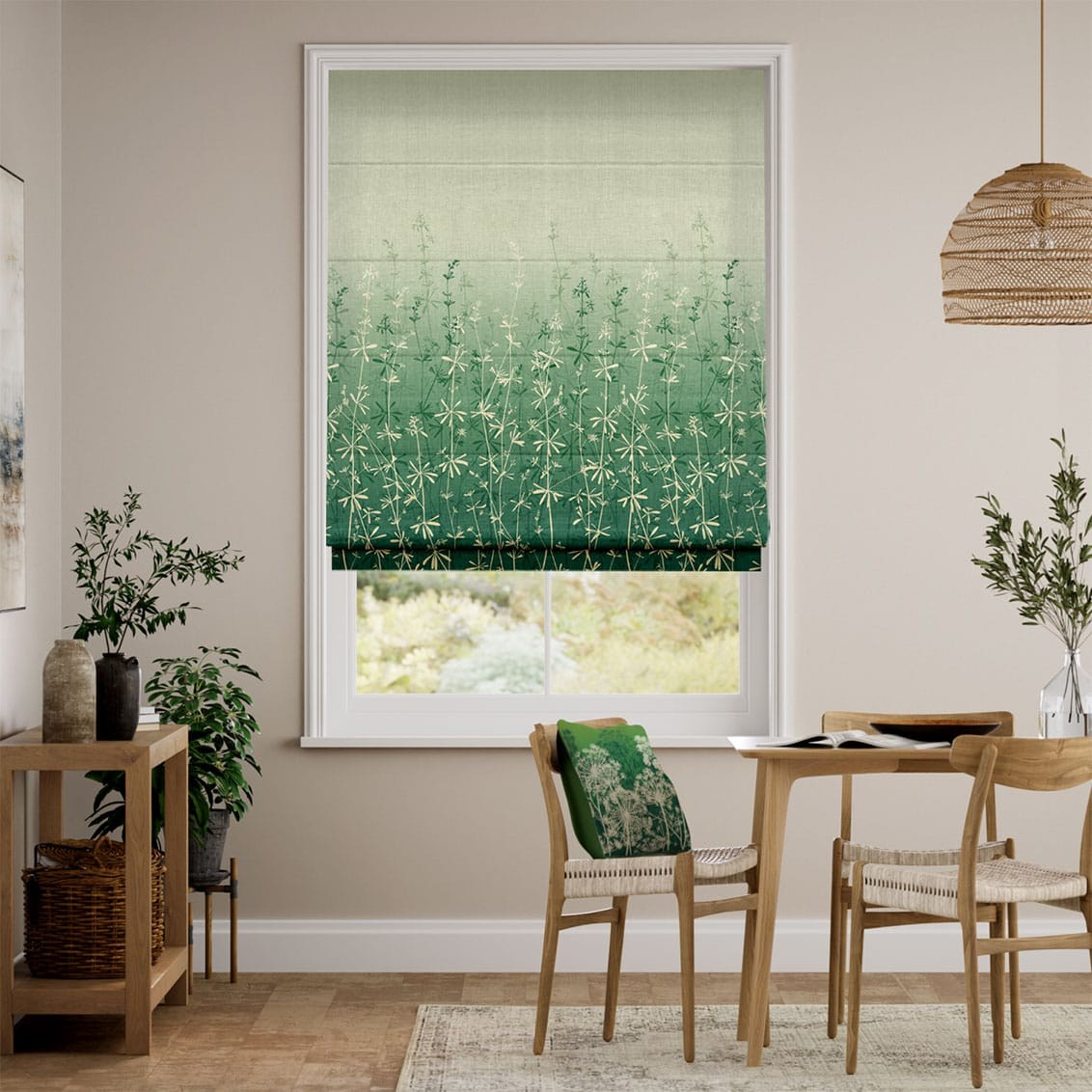 Goosegrass Jade Roman Blind