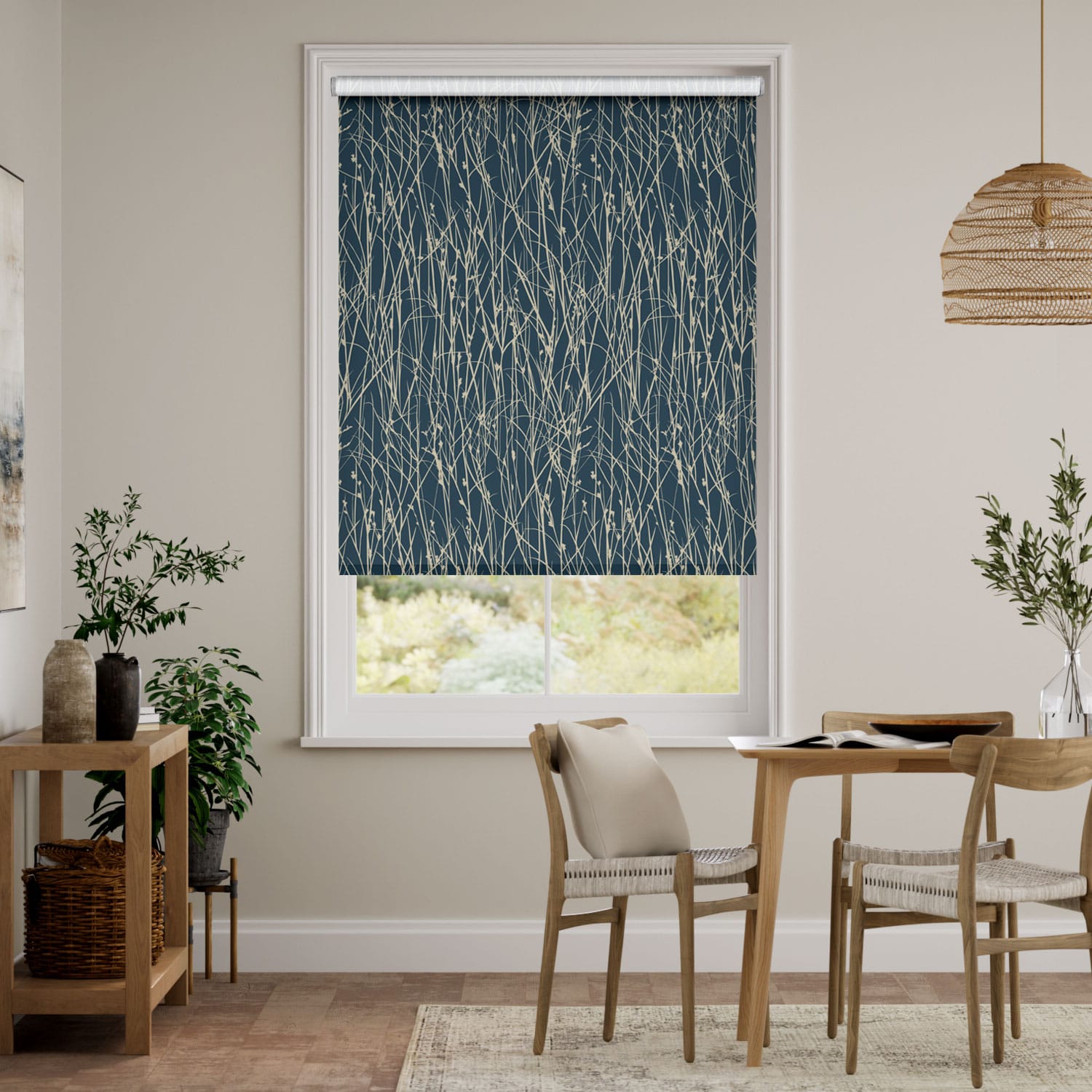 Grasses Blue Roller Blind