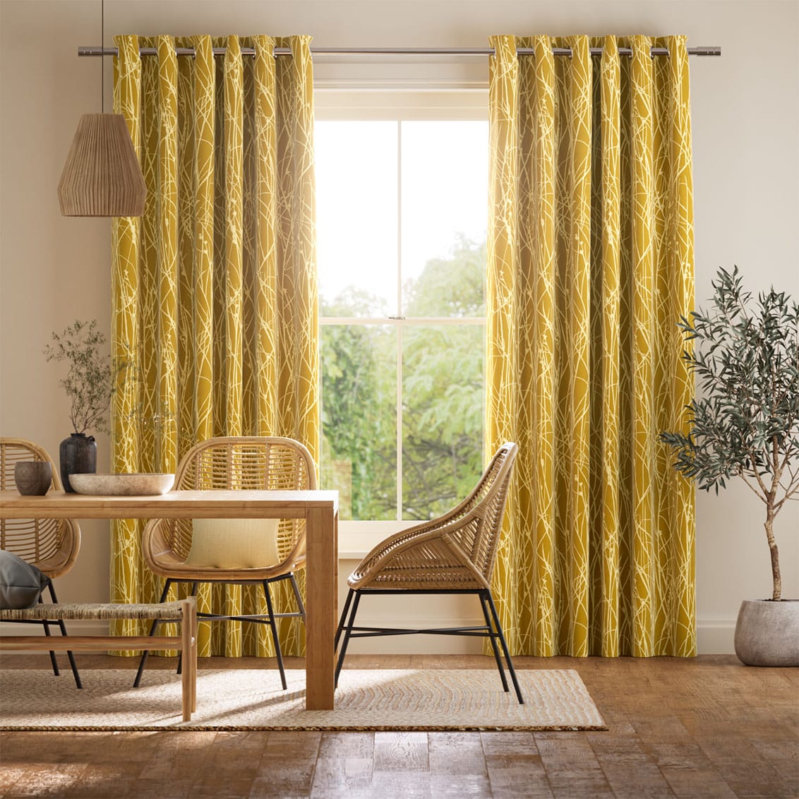 Grasses Mustard Curtains