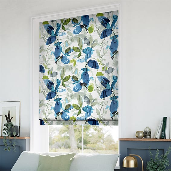 Hadley Linen Ocean Roman Blind | Blinds Online™