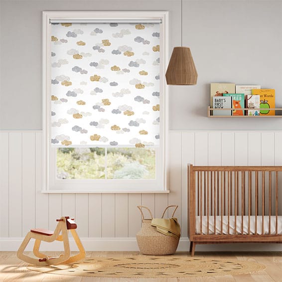 Happy Clouds Blockout Dawn Roller Blind