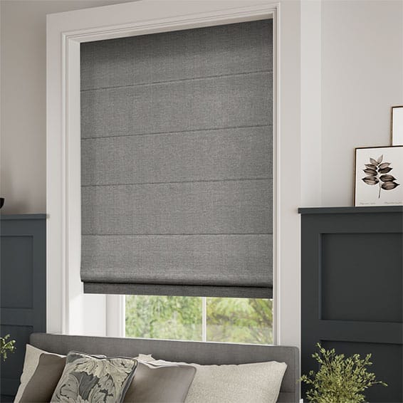 Grey Roman Blinds Range, Stunning Grey & Silver Shaded Blinds