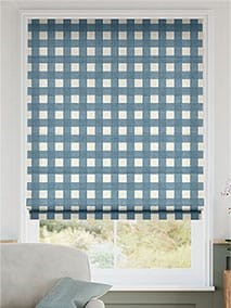 Hudson Gingham Denim Roman Blind thumbnail image