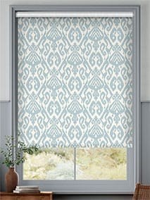 Ikat Damask Chalk Blue Roller Blind thumbnail image