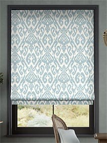 Ikat Damask Chalk Blue Roman Blind thumbnail image