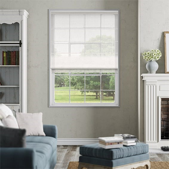 Ionian Sheer Cloud White Roman Blind