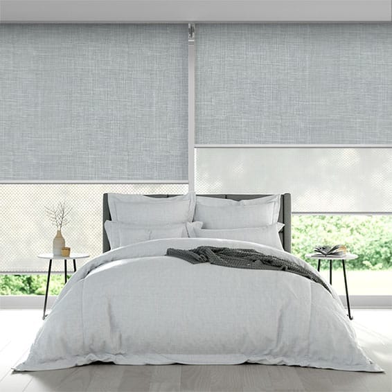 Double Roller Isaia Silver Blind