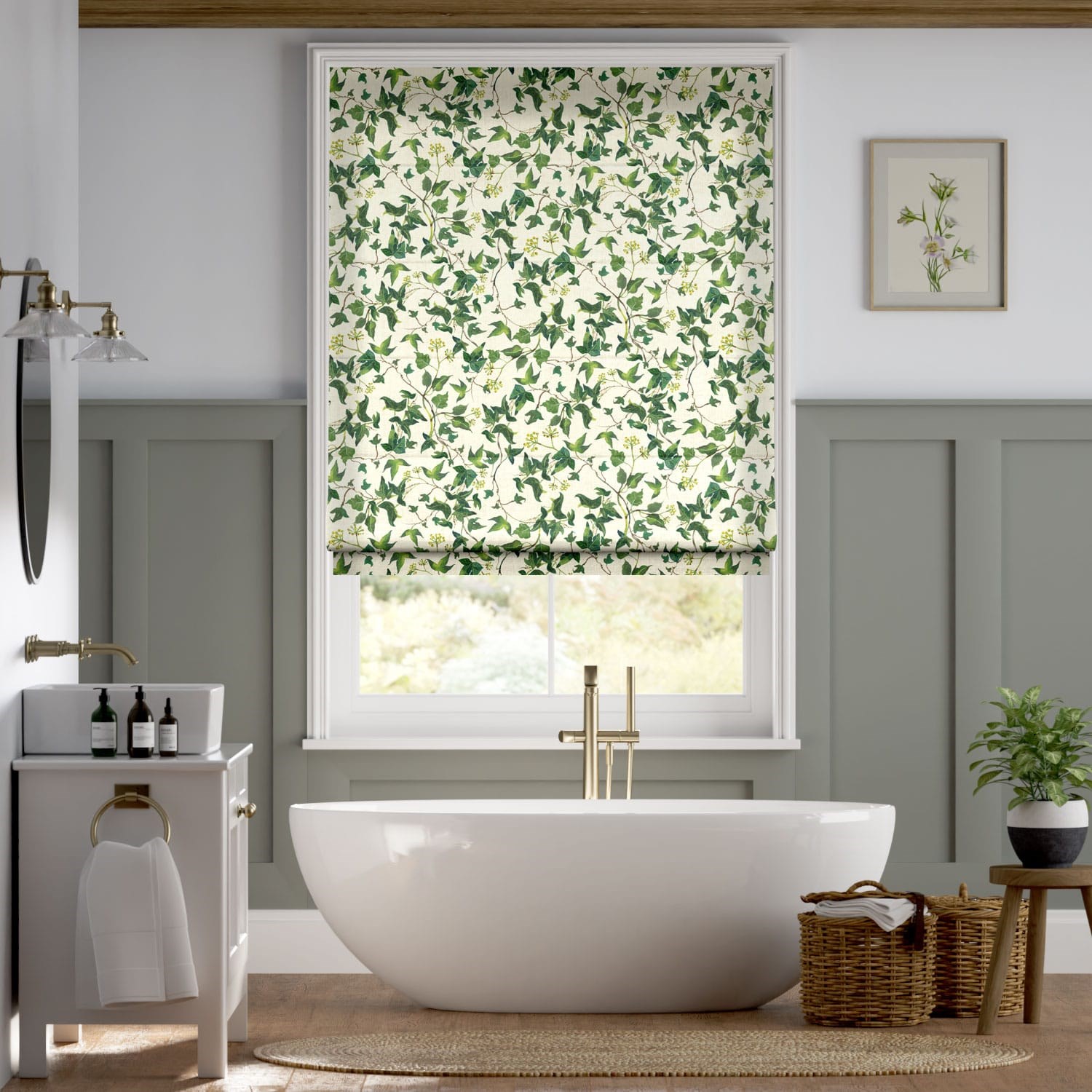 Ivy Green Roman Blind