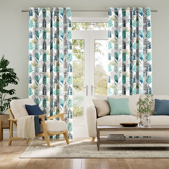 Layered Leaves Lagoon Curtains