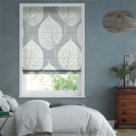 Leaf Pewter Roman Blind