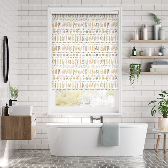 Leaf Stripe Soft Coral Roller Blind