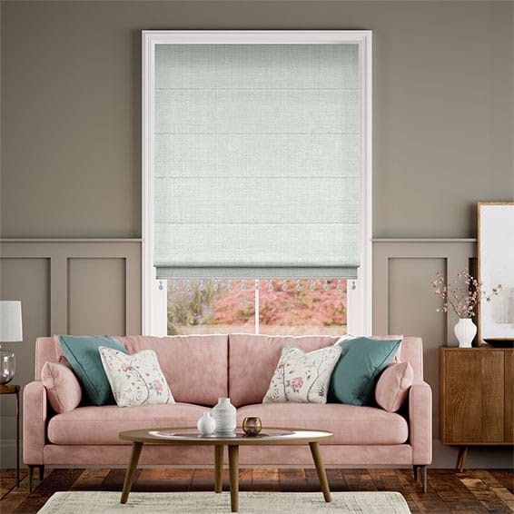 Leyton Winter Grass & Opal Roman Blind