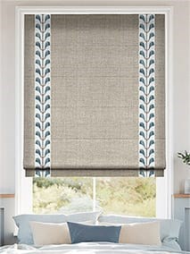 Linen Hopsack & Chatsworth Cornflower Roman Blind thumbnail image