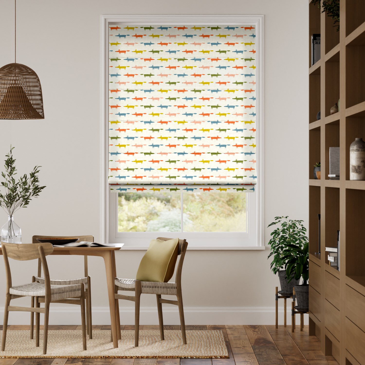 Little Fox Popsicle Birthday Roman Blind