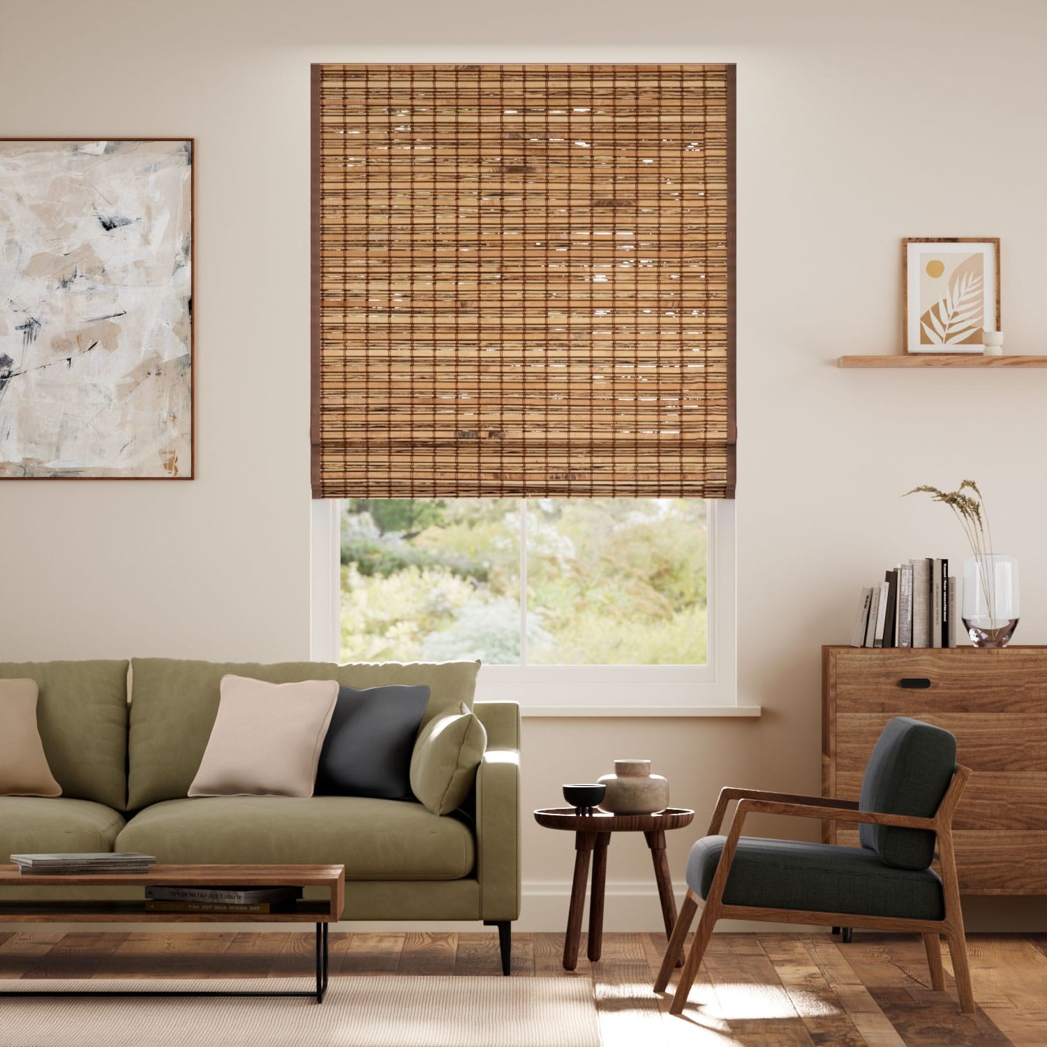 Loreto Walnut & Demerara Roman Blind