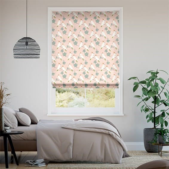 Love Birds Rose Roman Blind